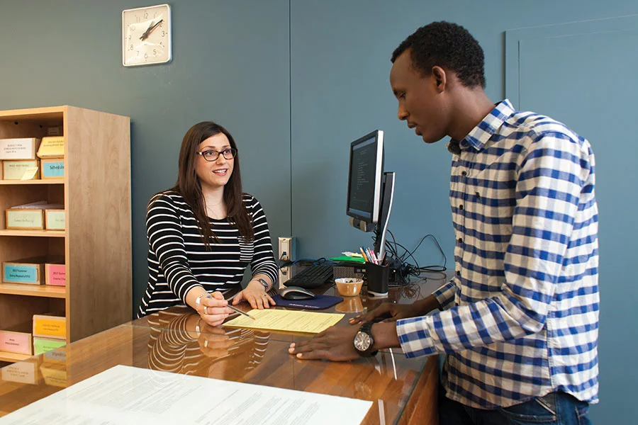 Student being served